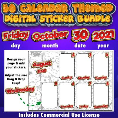 Digital Planner & Calendar Stickers Candy Bar Style